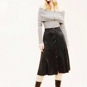 Wilfred Taupe Gaudin Faux Suede Maxi Skirt